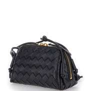 Bottega Veneta Women Crossbody Bag 'Concert' With Intreccio Motif In Black Leather For Women