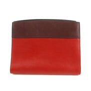 Prada Calfskin Bicolor Red x Burgundy Shoulder Bag