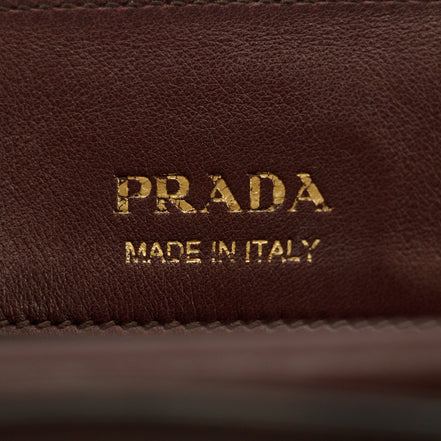 Prada Calfskin Bicolor Red x Burgundy Shoulder Bag