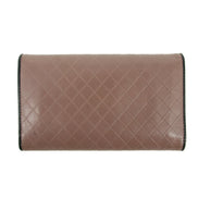 Chanel Matelasse Bicolor Long Trifold Embossed Wallet Pink