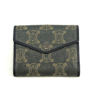 Celine Triomphe Canvas Blue and Grey Fine Strap Wallet