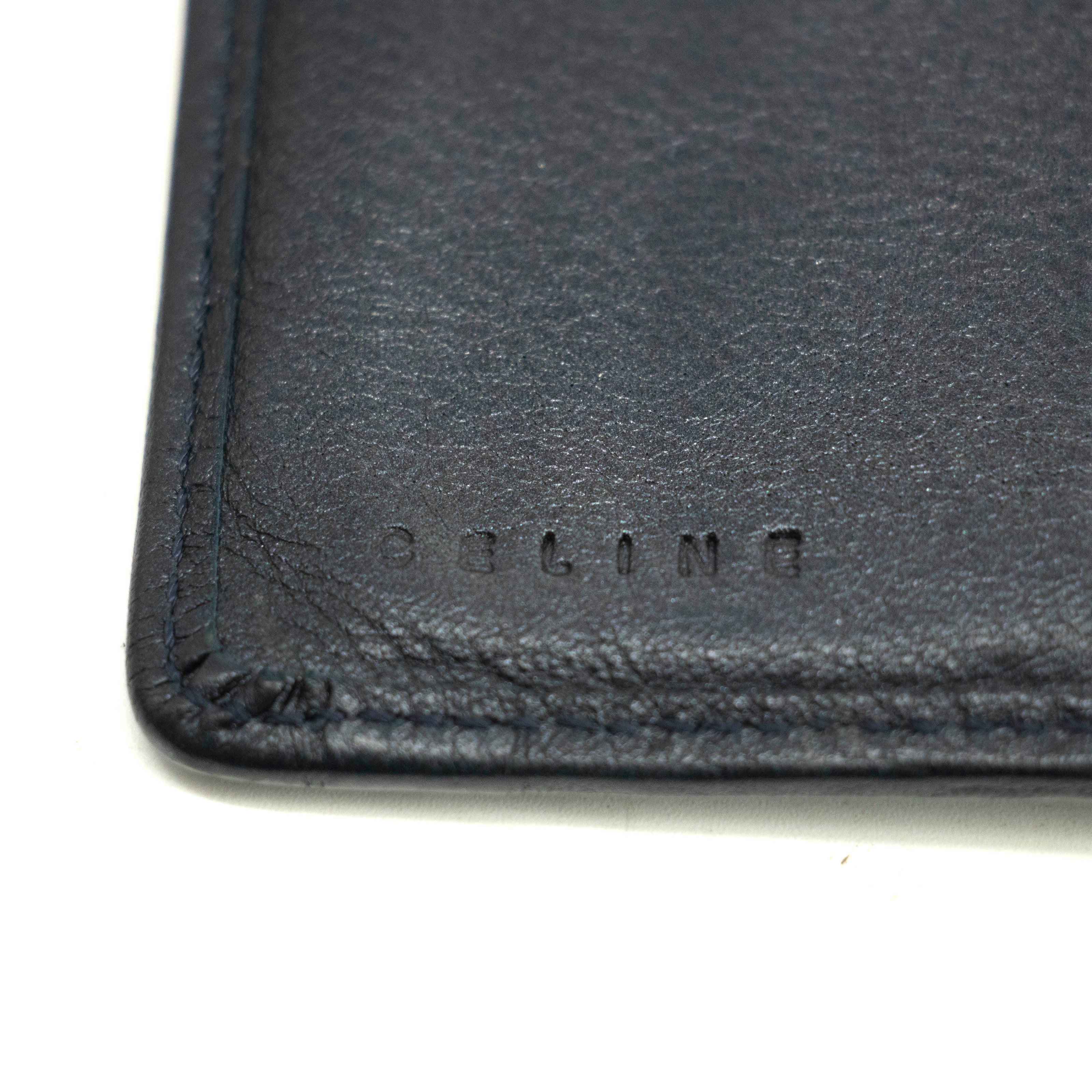 Celine Triomphe Canvas Blue and Grey Fine Strap Wallet