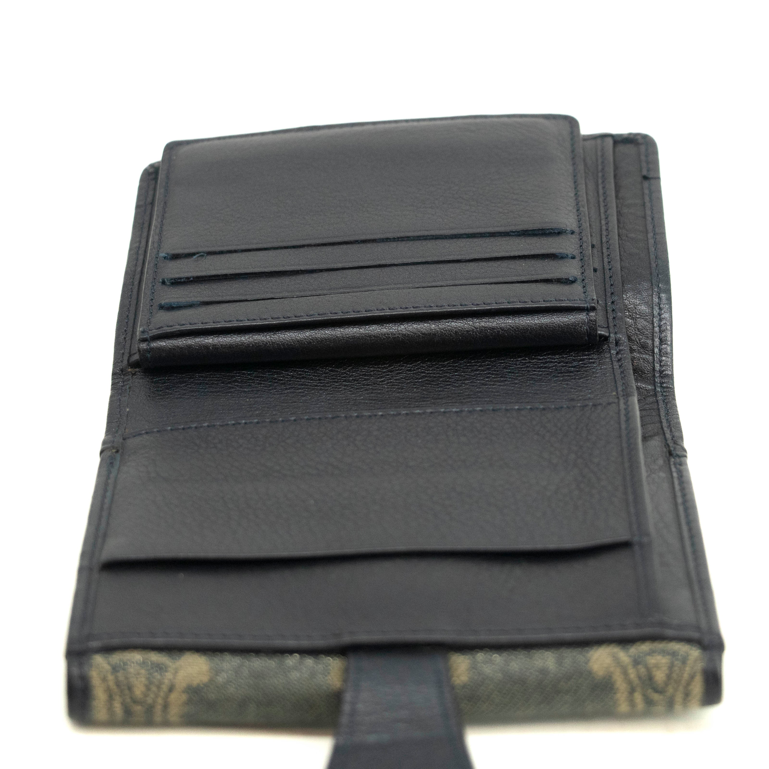 Celine Triomphe Canvas Blue and Grey Fine Strap Wallet