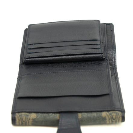 Celine Triomphe Canvas Blue and Grey Fine Strap Wallet