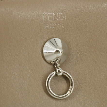 Fendi Grey Leather Zip Around Long Wallet