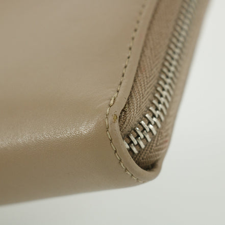 Fendi Grey Leather Zip Around Long Wallet