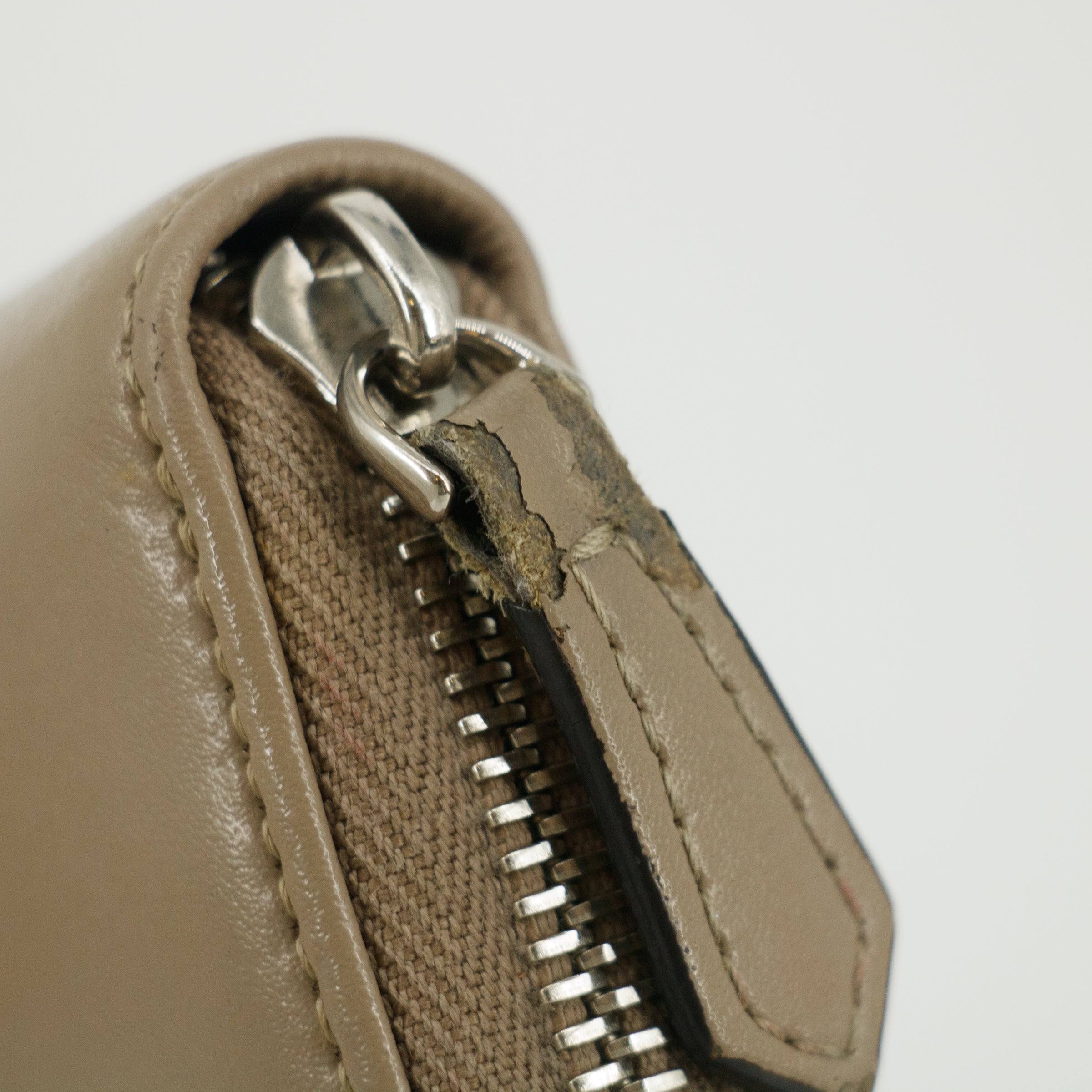 Fendi Grey Leather Zip Around Long Wallet