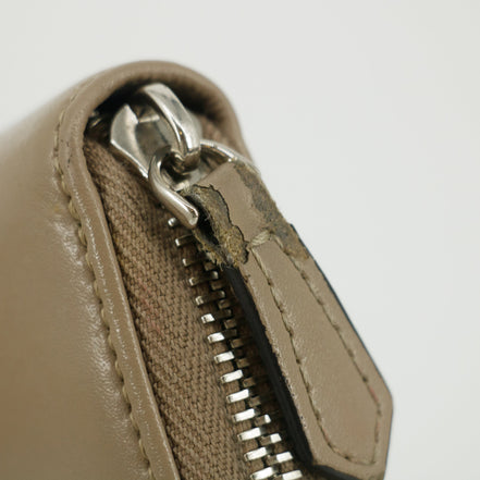 Fendi Grey Leather Zip Around Long Wallet