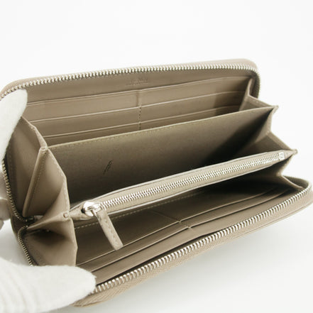 Fendi Grey Leather Zip Around Long Wallet