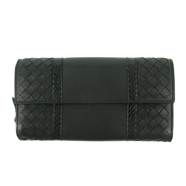 Bottega Veneta Intrecciato Black Bifold Long Wallet