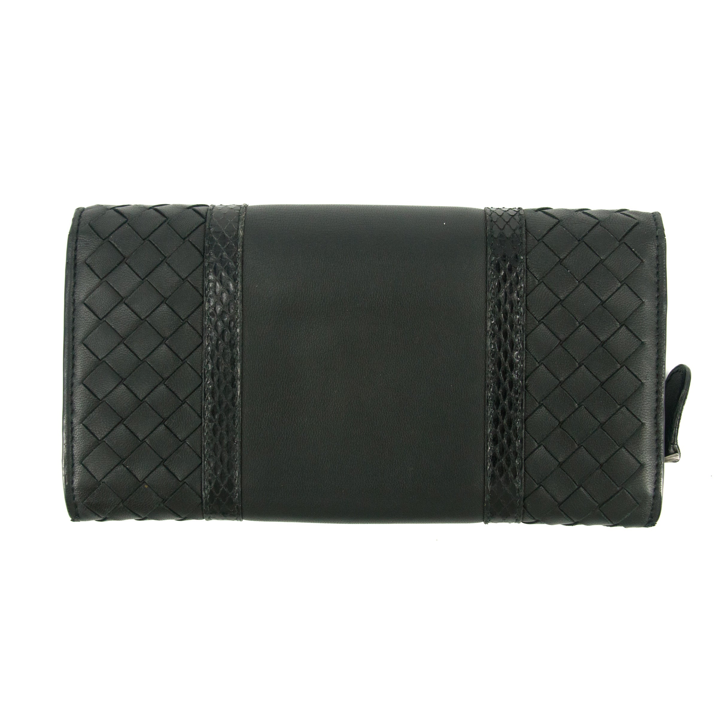 Bottega Veneta Intrecciato Black Bifold Long Wallet