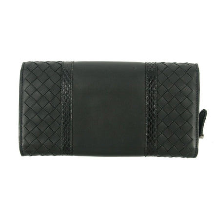 Bottega Veneta Intrecciato Black Bifold Long Wallet