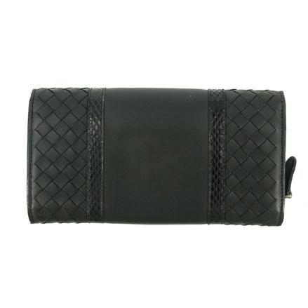 Bottega Veneta Intrecciato Black Bifold Long Wallet