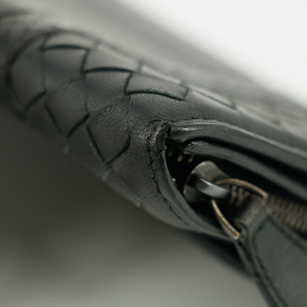 Bottega Veneta Intrecciato Black Bifold Long Wallet