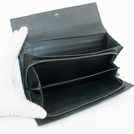 Bottega Veneta Intrecciato Black Bifold Long Wallet