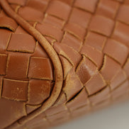 Bottega Veneta Intrrecciato Brown Leather Cosmetic Bag