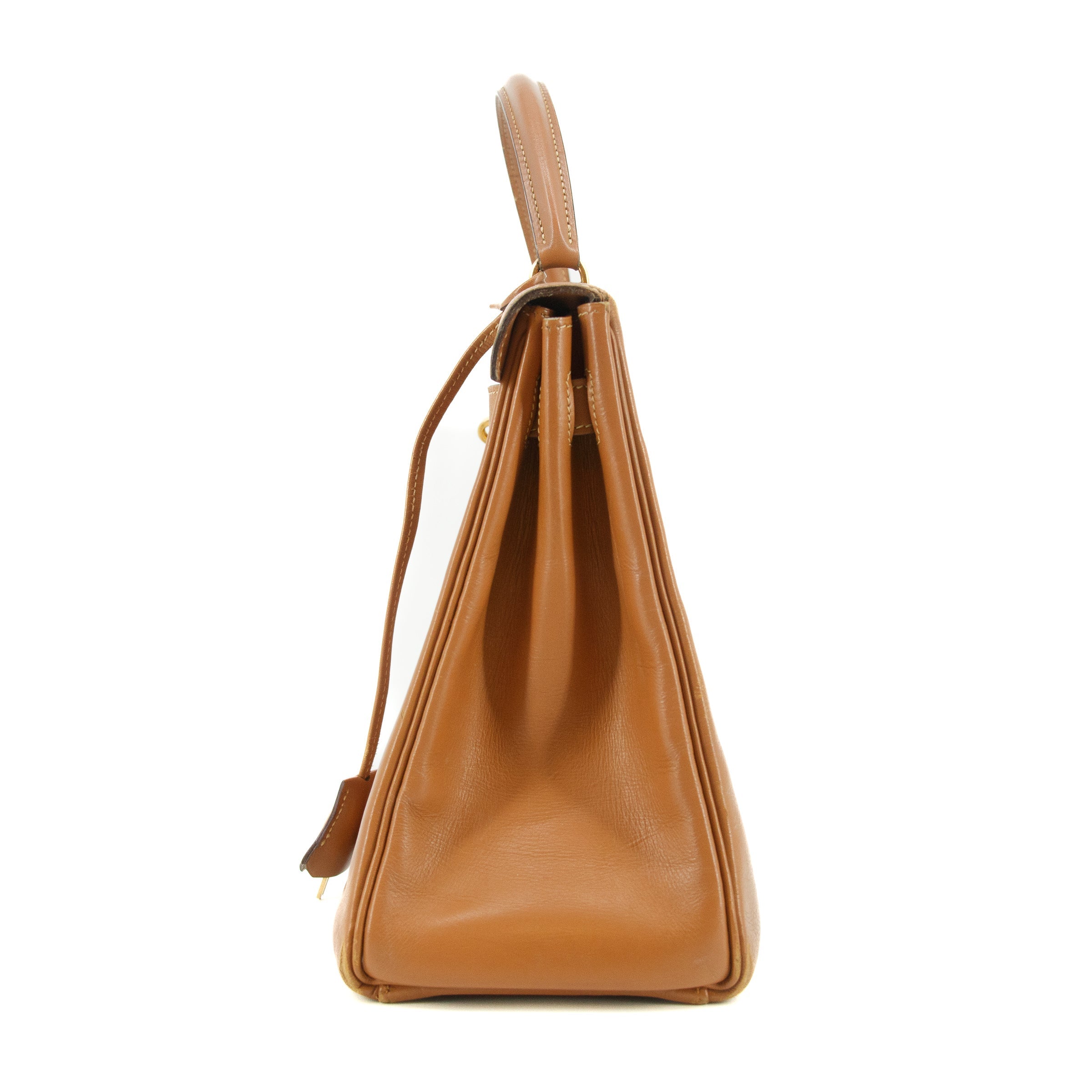 Hermes Kelly 32 Boxcalf Brown Handbag Year 1986