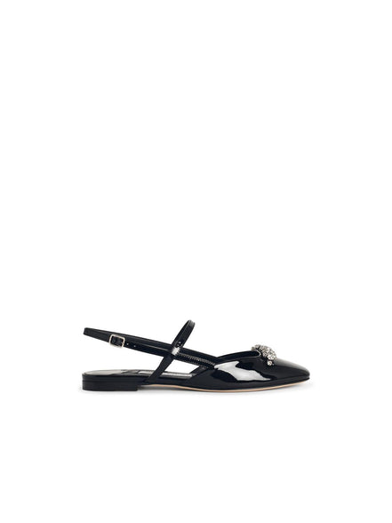 Jimmy Choo 'Belinda Sb Flat' Black Leather Ballet Flats Women