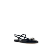 Jimmy Choo 'Belinda Sb Flat' Black Leather Ballet Flats Women