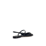 Jimmy Choo 'Belinda Sb Flat' Black Leather Ballet Flats Women