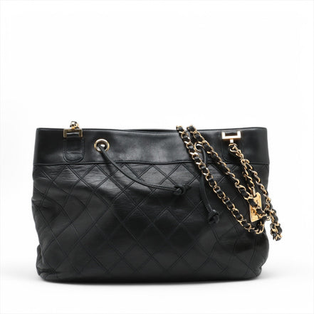 Chanel Lambskin Black Quilted Shoulder Bag