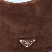 Prada Women Small Suede Shoulder Bag